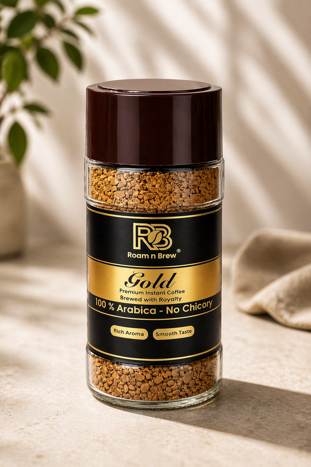 Roam N Brew Gold 90g — 100% Coorg Arabica Premium Instant Coffee